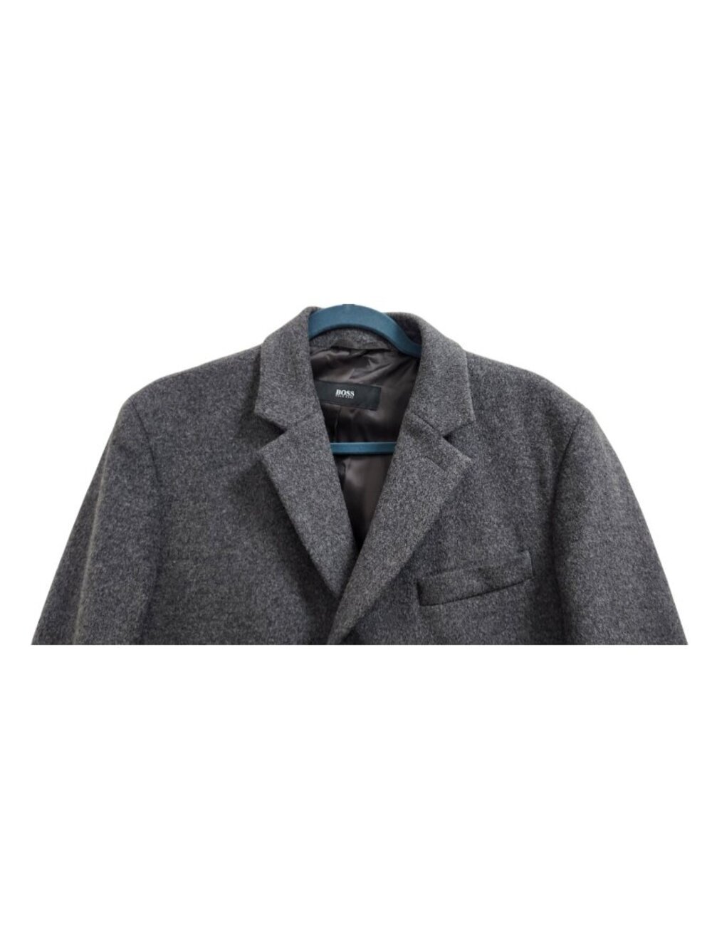 Hugo Boss Cashmere Wool Coat Mens 38R Gray Slim Fit Overcoat Luxury - Picture 3 of 15